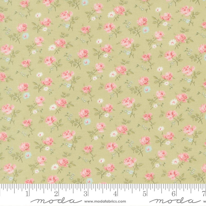 Abide Quilt Fabric by Brenda Riddle Designs Light Green 18791 15 for Moda Fabrics - Jammin Threads