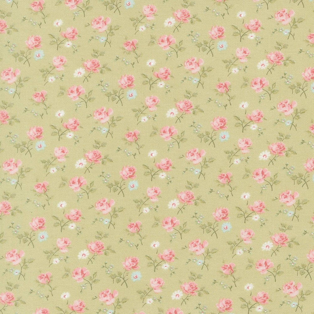Abide Quilt Fabric by Brenda Riddle Designs Light Green 18791 15 for Moda Fabrics - Jammin Threads