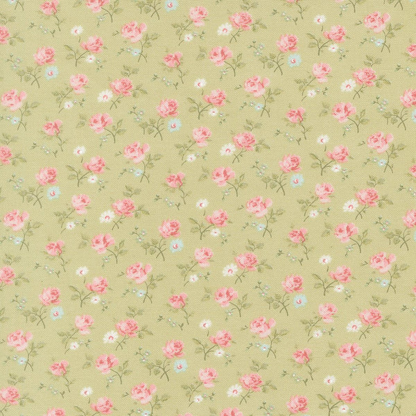 Abide Quilt Fabric by Brenda Riddle Designs Light Green 18791 15 for Moda Fabrics - Jammin Threads