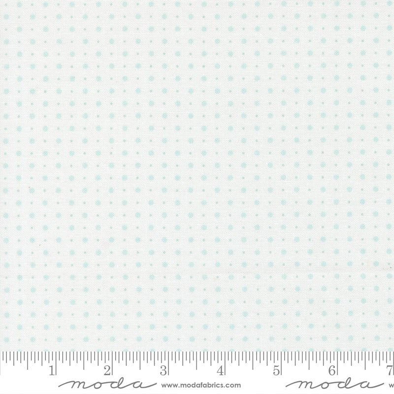 Abide Quilt Fabric by Brenda Riddle Designs Linen White Light Blue 18795 24 for Moda Fabrics - Jammin Threads