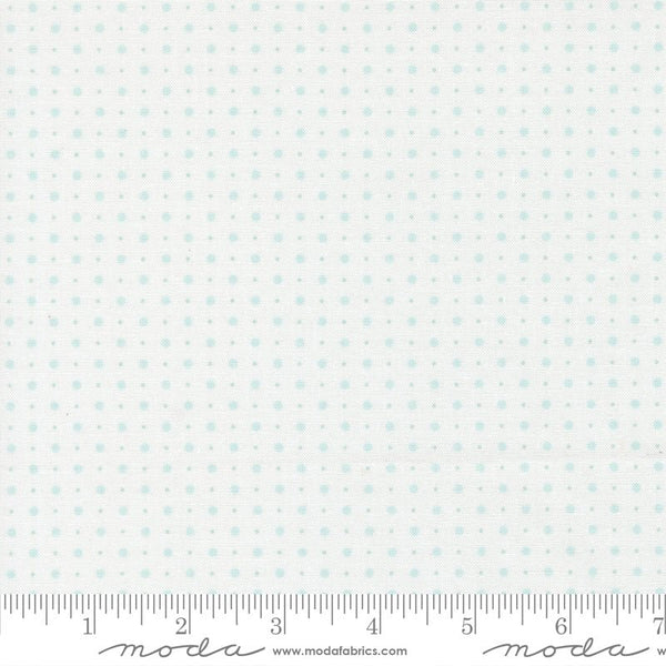 Abide Quilt Fabric by Brenda Riddle Designs Linen White Light Blue 18795 24 for Moda Fabrics - Jammin Threads