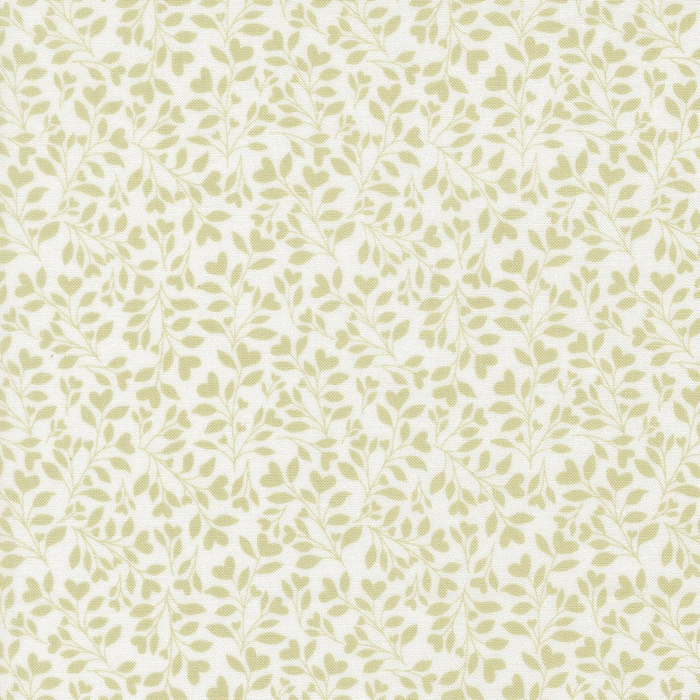 Abide Quilt Fabric by Brenda Riddle Designs Linen White Light Green 18794 25 for Moda Fabrics - Jammin Threads