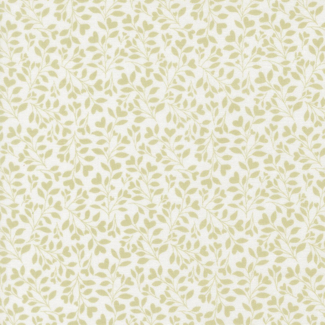 Abide Quilt Fabric by Brenda Riddle Designs Linen White Light Green 18794 25 for Moda Fabrics - Jammin Threads