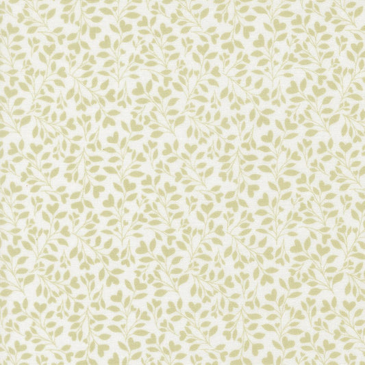 Abide Quilt Fabric by Brenda Riddle Designs Linen White Light Green 18794 25 for Moda Fabrics - Jammin Threads