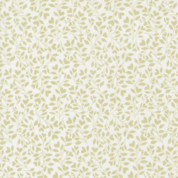 Abide Quilt Fabric by Brenda Riddle Designs Linen White Light Green 18794 25 for Moda Fabrics - Jammin Threads