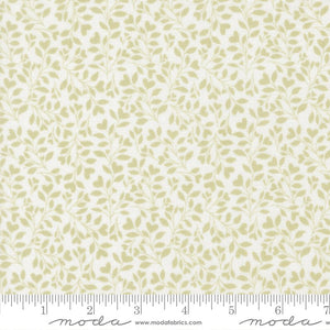 Abide Quilt Fabric by Brenda Riddle Designs Linen White Light Green 18794 25 for Moda Fabrics - Jammin Threads