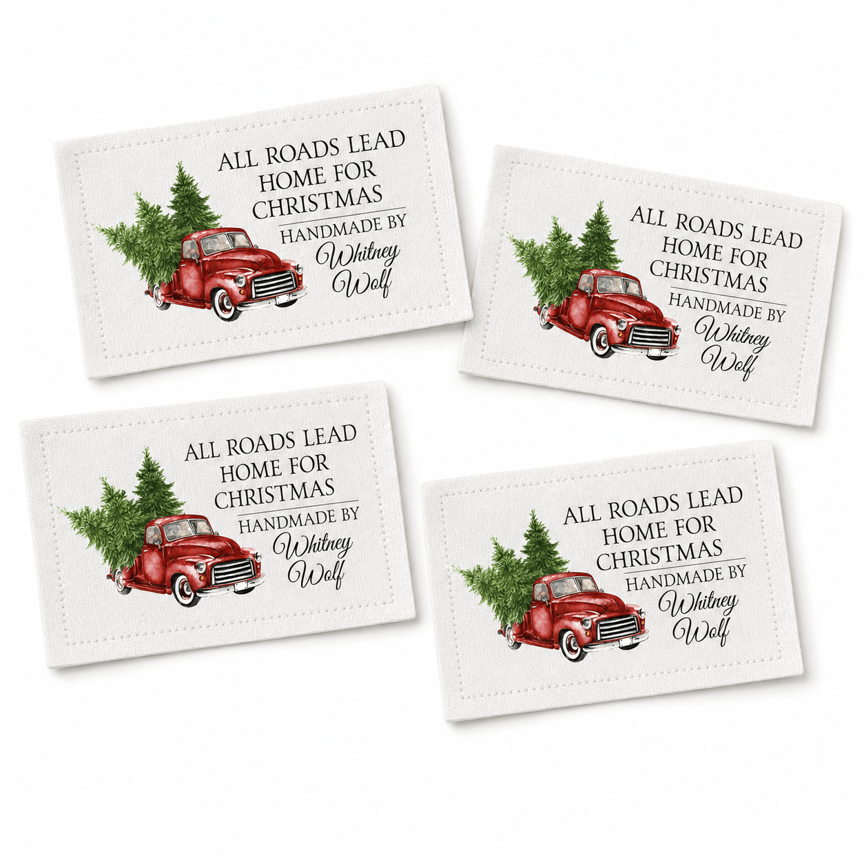All Roads Lead Home for Christmas Personalized Quilt Label - Jammin Threads