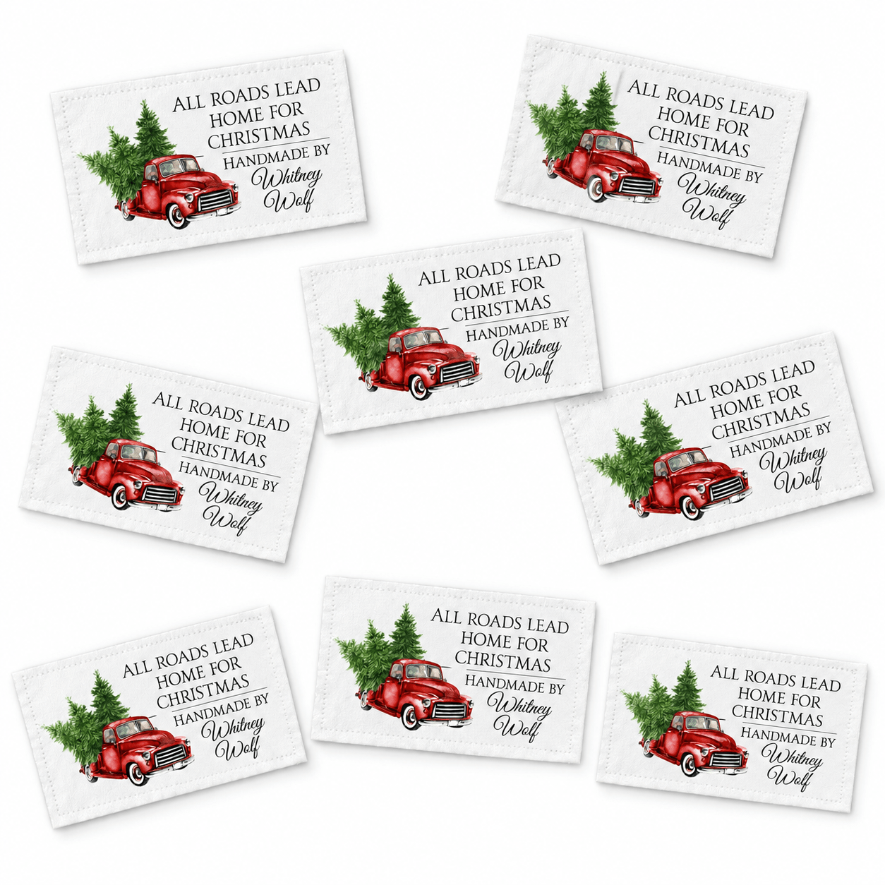 All Roads Lead Home for Christmas Personalized Quilt Label - Jammin Threads