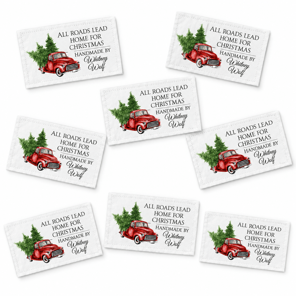 All Roads Lead Home for Christmas Personalized Quilt Label - Jammin Threads