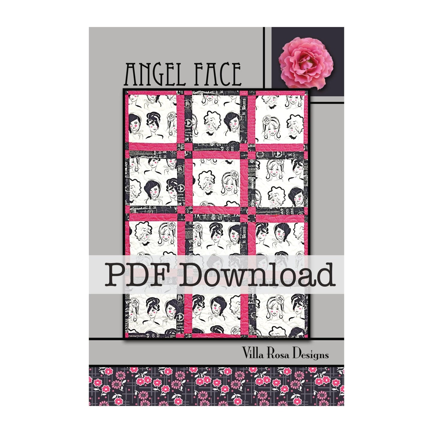 Angel Face Quilt Pattern PDF Download by Villa Rosa Designs – 38 x 50" or 48 x 60" Quilt - Jammin Threads