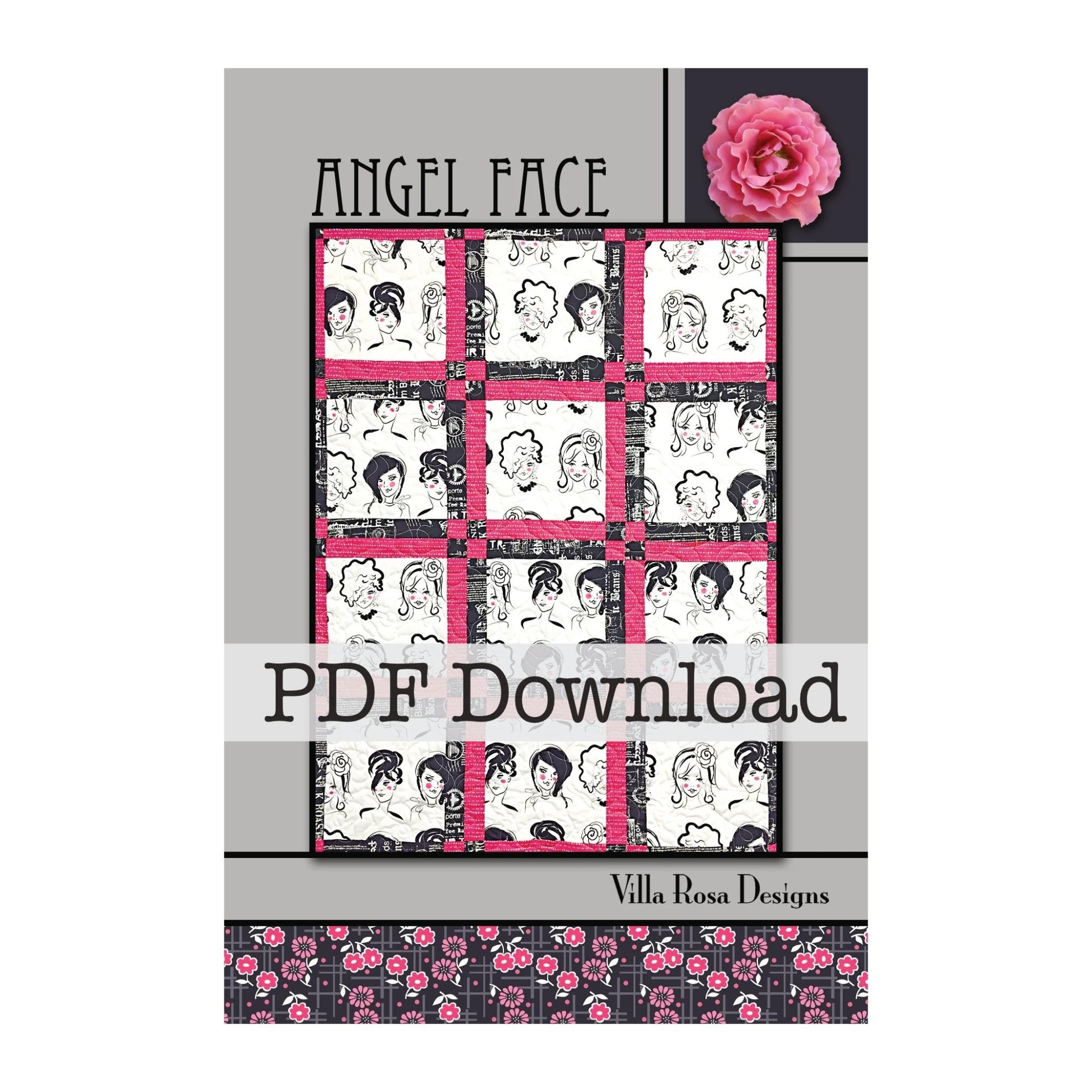Angel Face Quilt Pattern PDF Download by Villa Rosa Designs – 38 x 50" or 48 x 60" Quilt - Jammin Threads