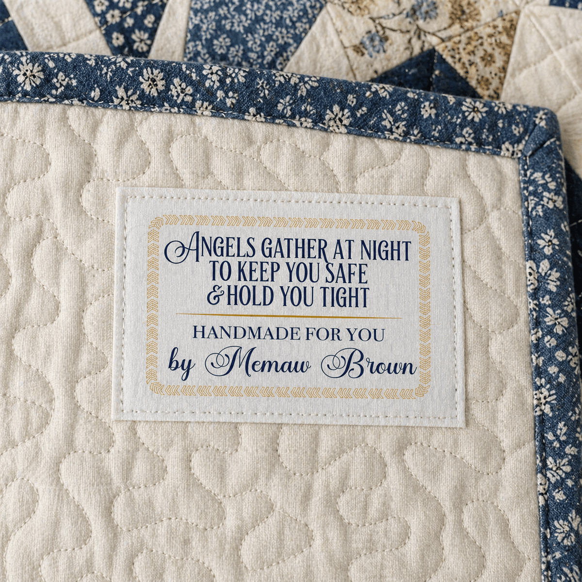 Angels Gather Quilt Labels – Personalized Name (Set of 8) - Jammin Threads