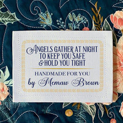 Angels Gather Quilt Labels – Personalized Name (Set of 8) - Jammin Threads