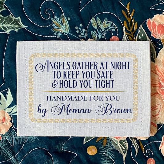 Angels Gather Quilt Labels – Personalized Name (Set of 8) - Jammin Threads