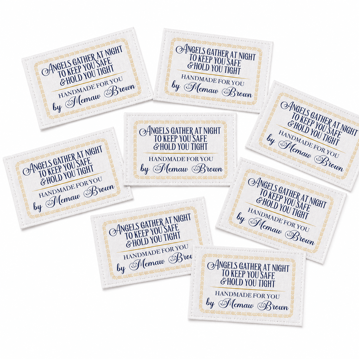 Angels Gather Quilt Labels – Personalized Name (Set of 8) - Jammin Threads
