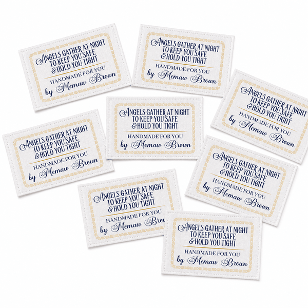 Angels Gather Quilt Labels – Personalized Name (Set of 8) - Jammin Threads