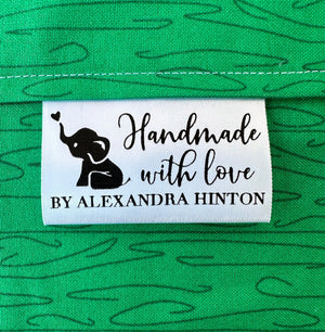 Baby Elephant Satin Quilt Labels - Jammin Threads