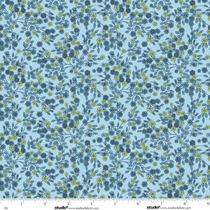 Bar Harbor Quilt Fabric by Chelsie Design Works | Ditsy Floral Vine Chambray - Jammin Threads