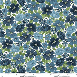 Bar Harbor Quilt Fabric by Chelsie Design Works | Floral All-over Sea Salt - Jammin Threads