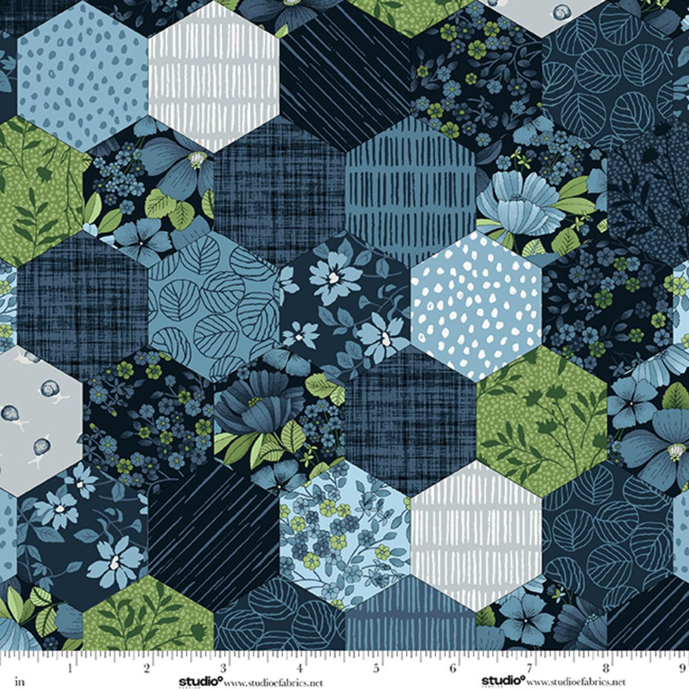 Bar Harbor Quilt Fabric by Chelsie Design Works | Hexies - Jammin Threads