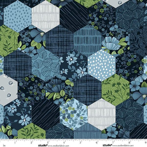 Bar Harbor Quilt Fabric by Chelsie Design Works | Hexies - Jammin Threads
