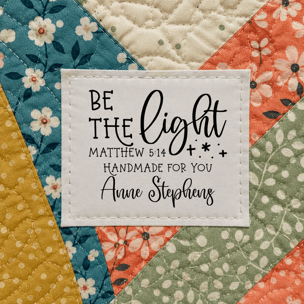 Be the Light Quilt Label – Matthew 5:14 Personalized Quilt Label - Jammin Threads