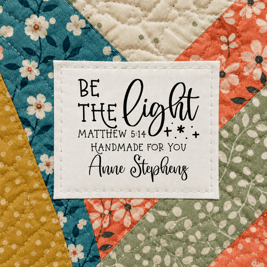 Be the Light Quilt Label – Matthew 5:14 Personalized Quilt Label - Jammin Threads