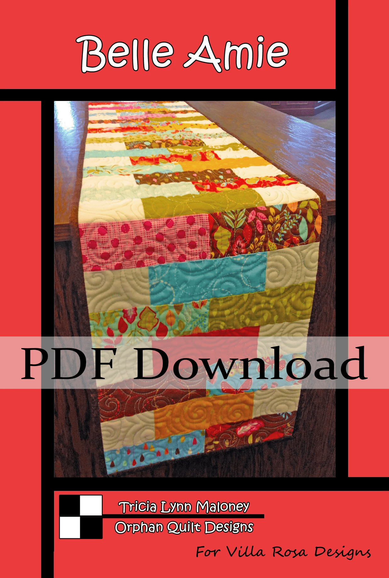 Belle Amie Table Runner Pattern by Orphan Quilt Designs (PDF Version) - Jammin Threads