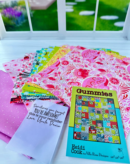 Besties by Tula Pink Quilt Kit with a personalized satin quilt label - Jammin Threads