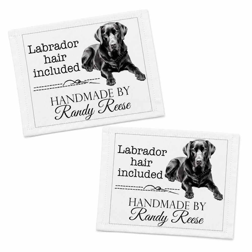 Black Labrador “Lab Hair Included” Personalized Quilt Label - Jammin Threads