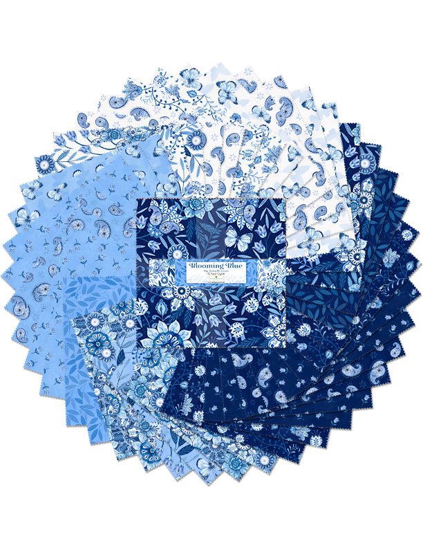 Blooming Blue 10 Karat Crystals Quilt Fabric by Wilmington Prints - Jammin Threads