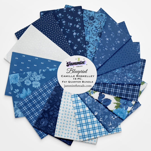 Blueprint by Camille Roskelley for Moda Fabrics – 16 Piece Fat Quarter Bundle Curated by Jammin’ Threads - Jammin Threads