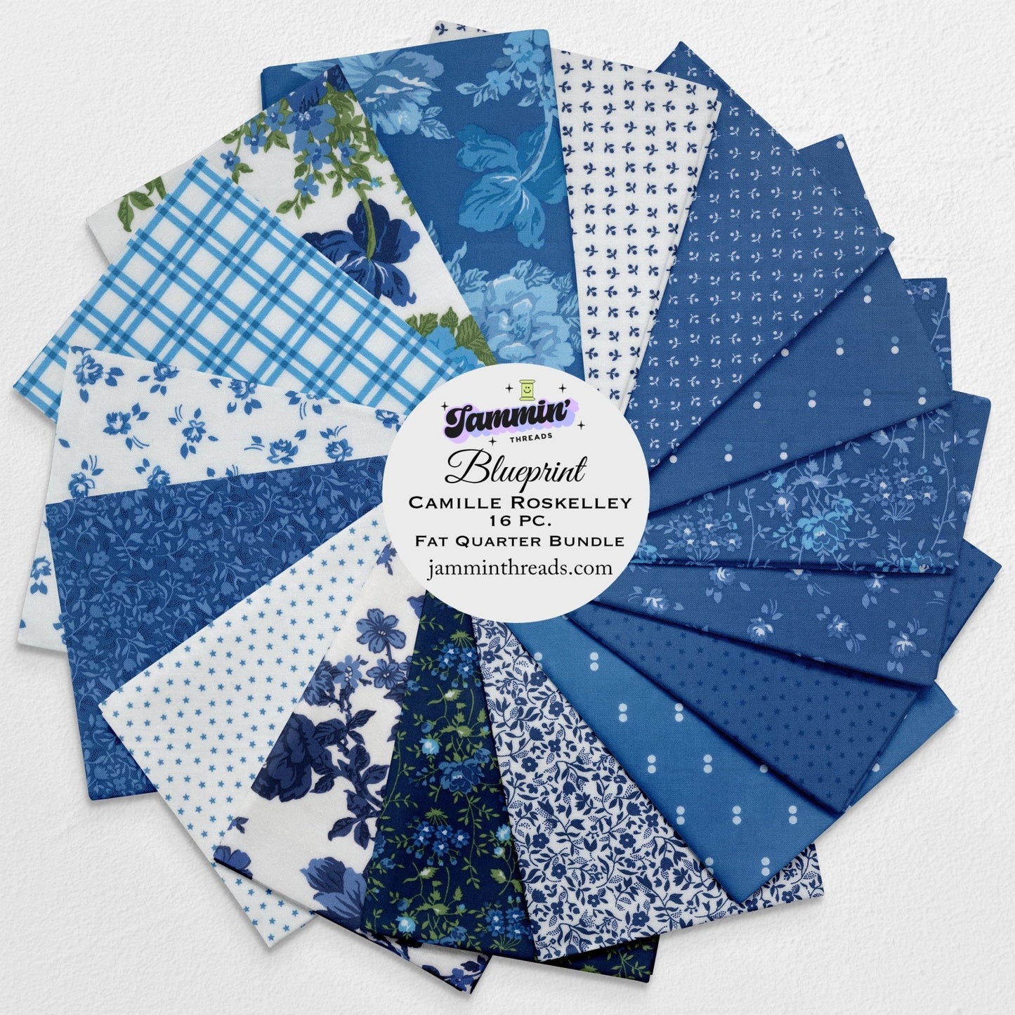 Blueprint by Camille Roskelley for Moda Fabrics – 16 Piece Fat Quarter Bundle Curated by Jammin’ Threads - Jammin Threads