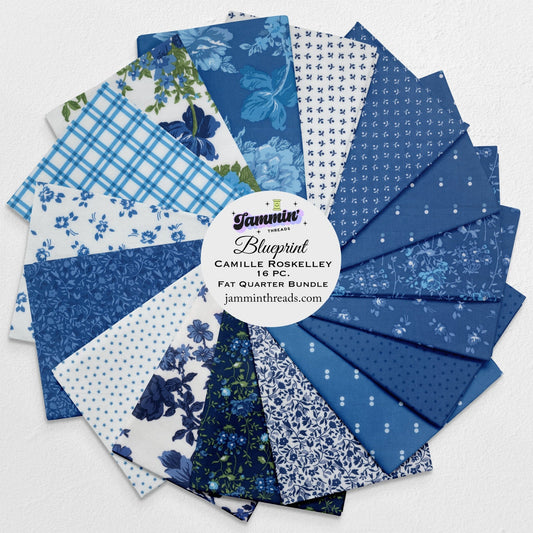 Blueprint by Camille Roskelley for Moda Fabrics – 16 Piece Fat Quarter Bundle Curated by Jammin’ Threads - Jammin Threads