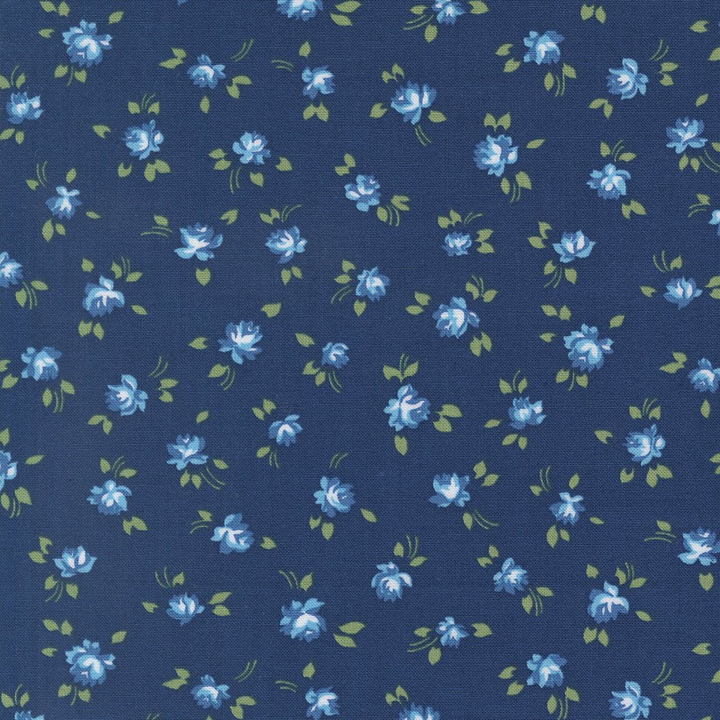 Blueprint Quilt Fabric Navy 55331 16 by Camille Roskelley for Moda Fabrics - Jammin Threads