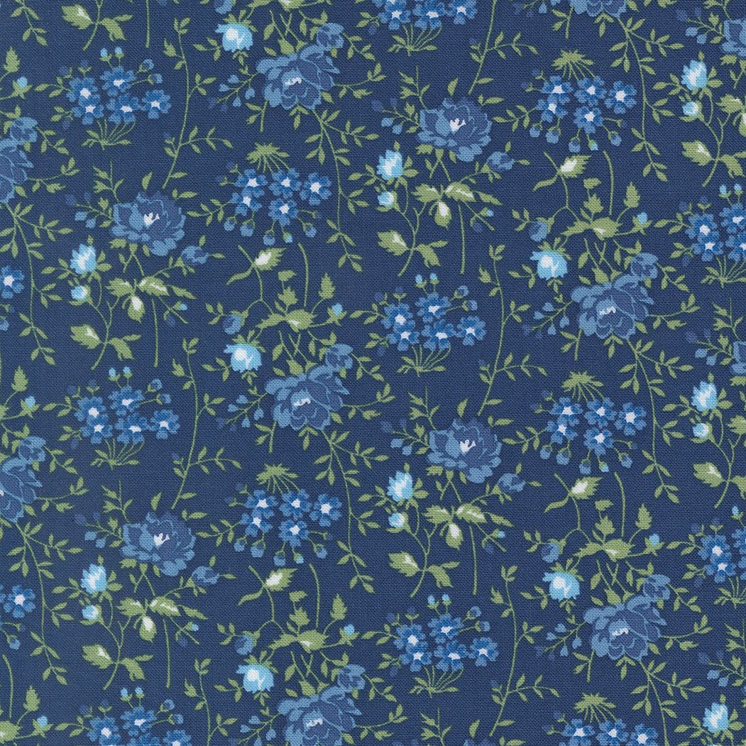 Blueprint Quilt Fabric Navy 55333 16 by Camille Roskelley for Moda Fabrics - Jammin Threads