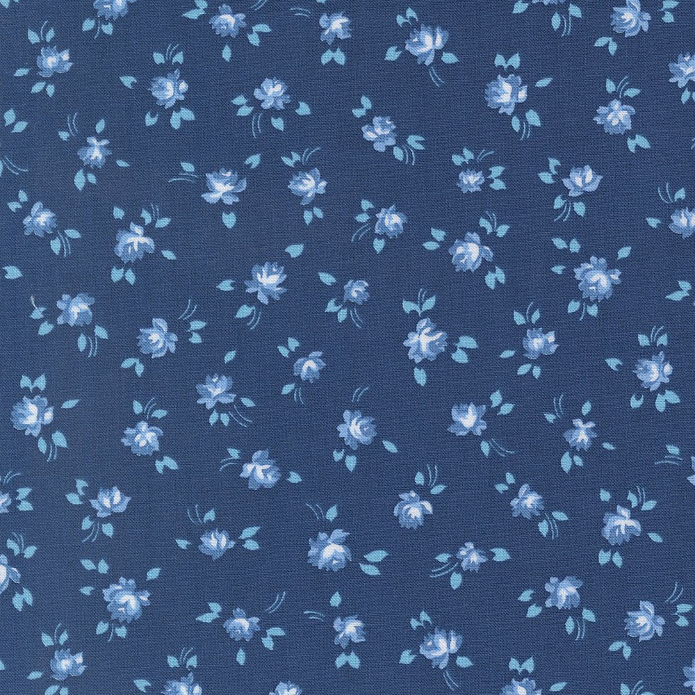 Blueprint Quilt Fabric Navy Tonal 55331 36 by Camille Roskelley for Moda Fabrics - Jammin Threads