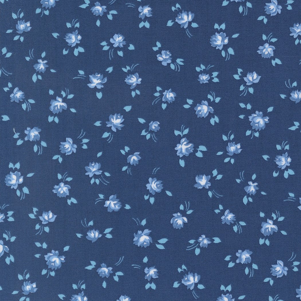 Blueprint Quilt Fabric Navy Tonal 55331 36 by Camille Roskelley for Moda Fabrics - Jammin Threads