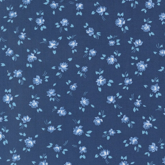 Blueprint Quilt Fabric Navy Tonal 55331 36 by Camille Roskelley for Moda Fabrics - Jammin Threads