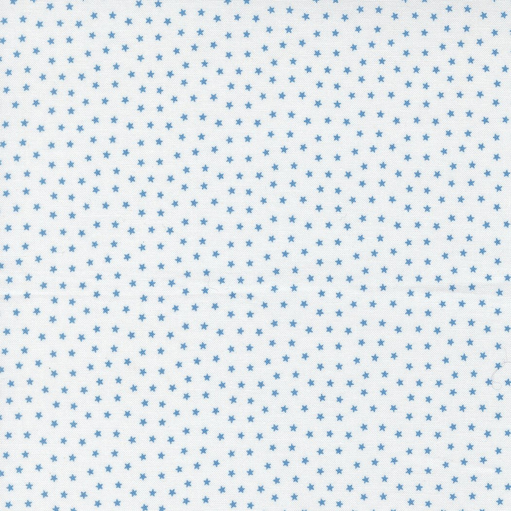 Blueprint Quilt Fabric White Blue 55337 11 by Camille Roskelley for Moda Fabrics - Jammin Threads