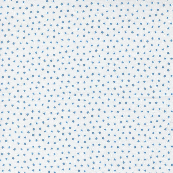 Blueprint Quilt Fabric White Blue 55337 11 by Camille Roskelley for Moda Fabrics - Jammin Threads