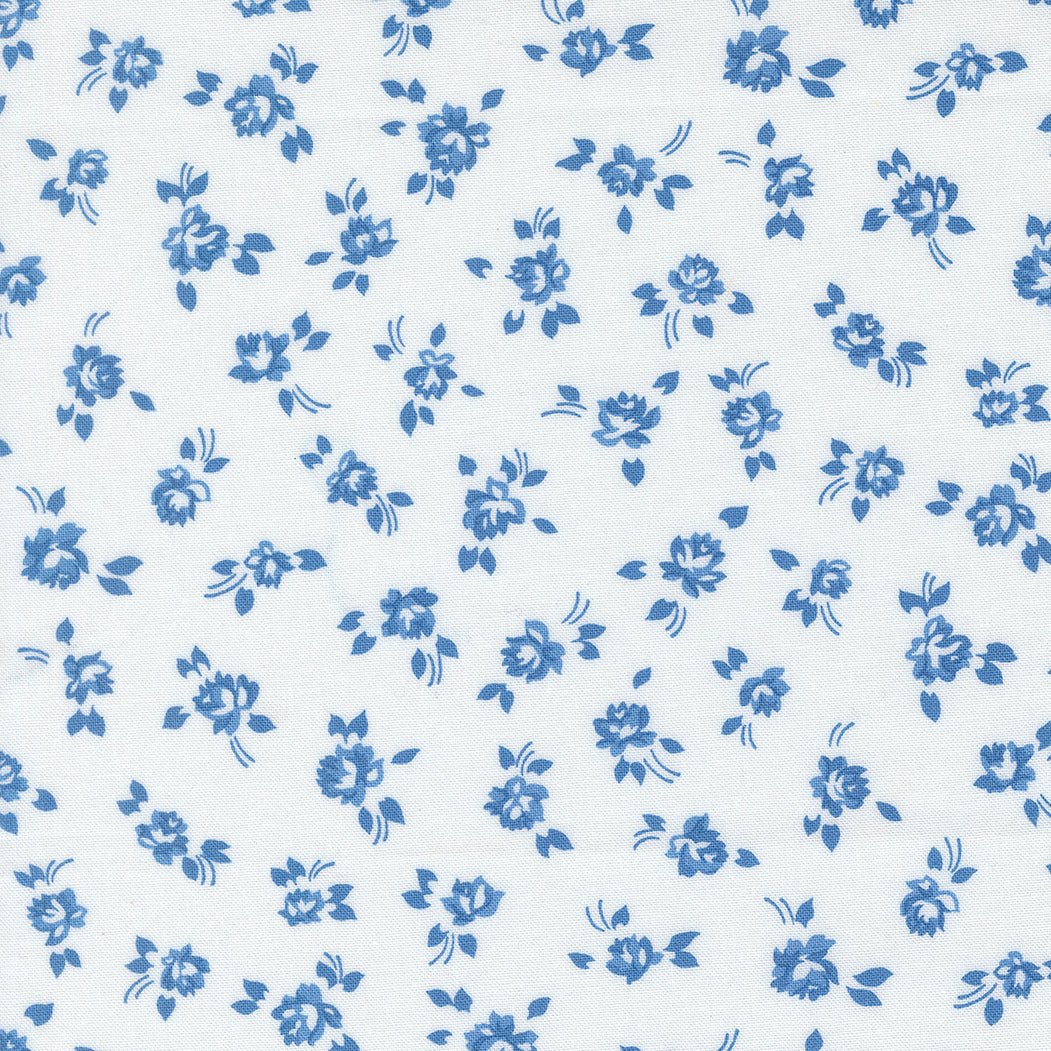 Blueprint Quilt Fabric White Harbor 55331 11 by Camille Roskelley for Moda Fabrics - Jammin Threads