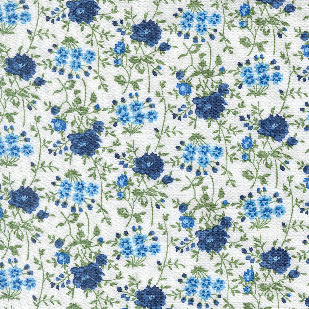 Blueprint Quilt Fabric White Multi 55333 11 by Camille Roskelley for Moda Fabrics - Jammin Threads