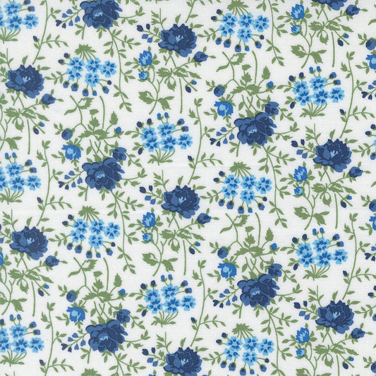 Blueprint Quilt Fabric White Multi 55333 11 by Camille Roskelley for Moda Fabrics - Jammin Threads