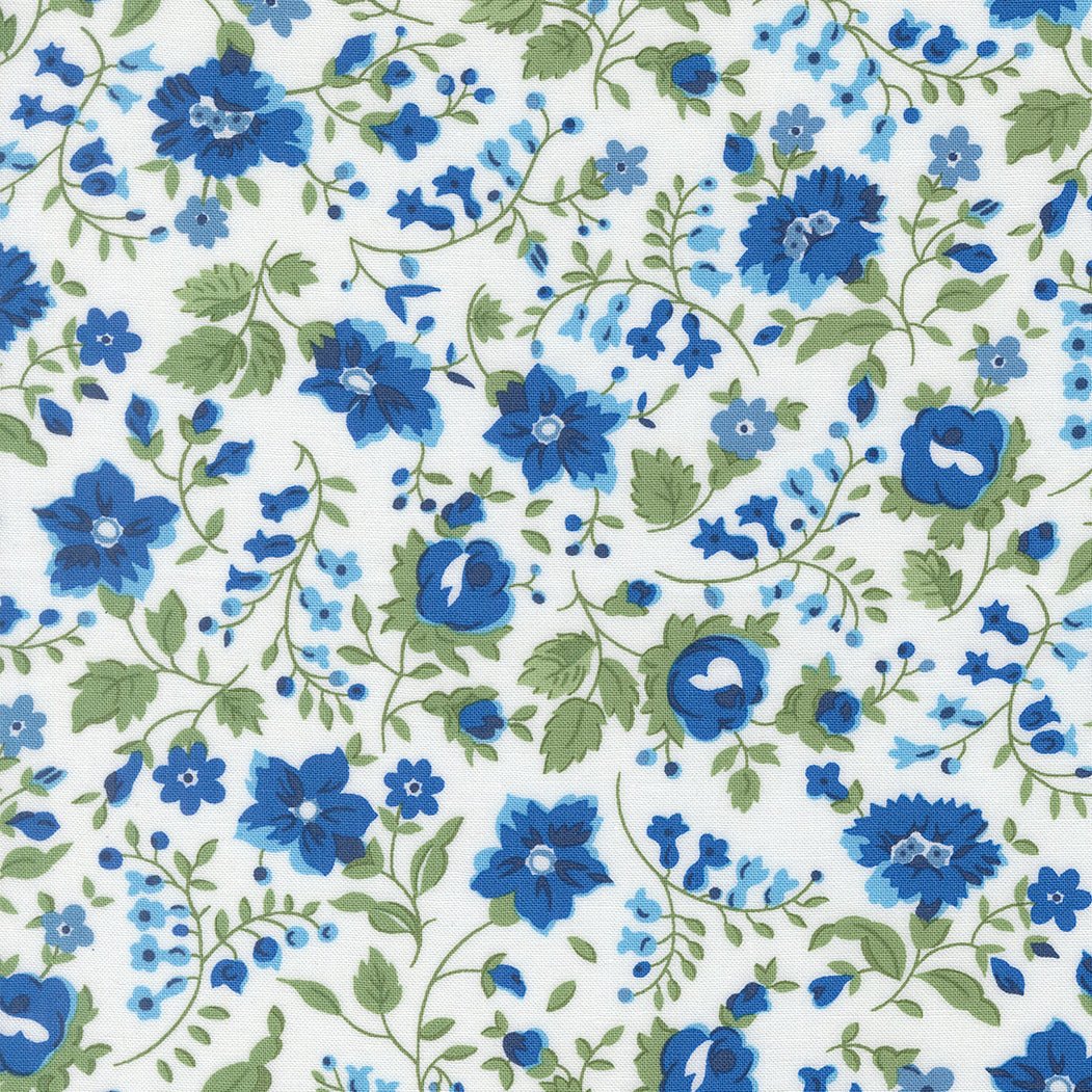 Blueprint Quilt Fabric White Multi 55338 11 by Camille Roskelley for Moda Fabrics - Jammin Threads