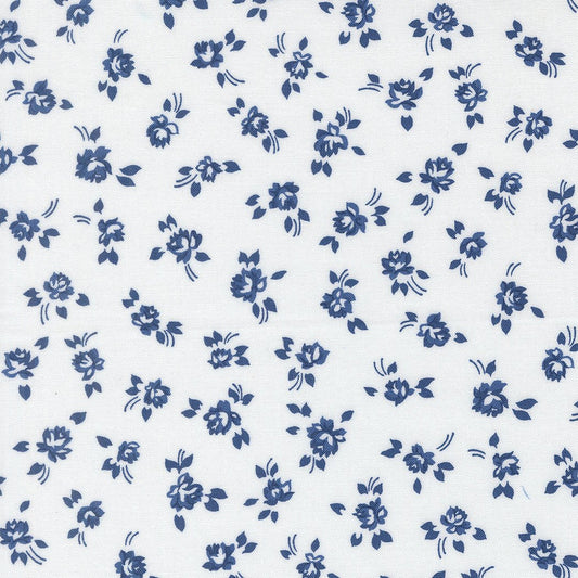 Blueprint Quilt Fabric White Navy 55331 26 by Camille Roskelley for Moda Fabrics - Jammin Threads