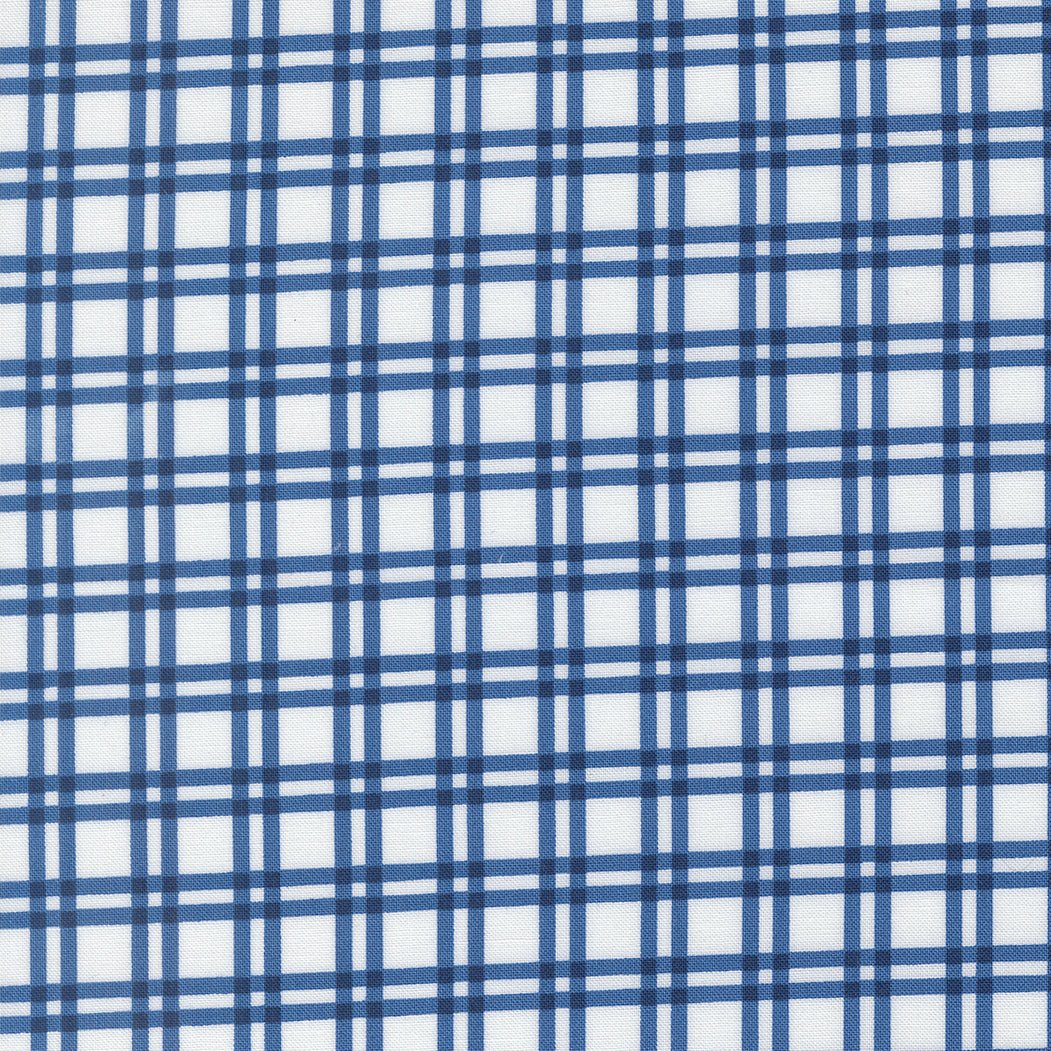 Blueprint Quilt Fabric White Navy 55332 26 by Camille Roskelley for Moda Fabrics - Jammin Threads