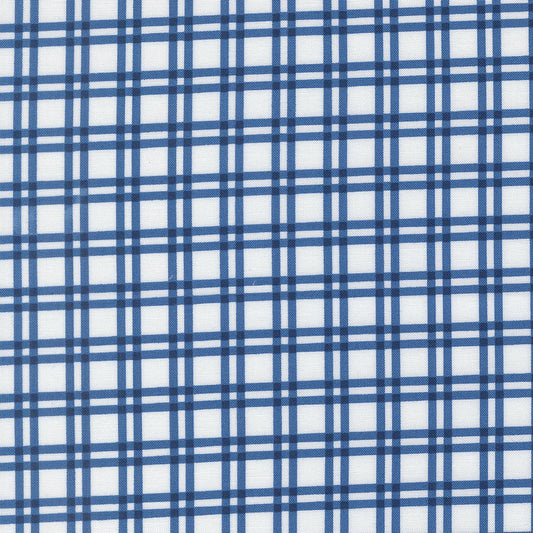 Blueprint Quilt Fabric White Navy 55332 26 by Camille Roskelley for Moda Fabrics - Jammin Threads