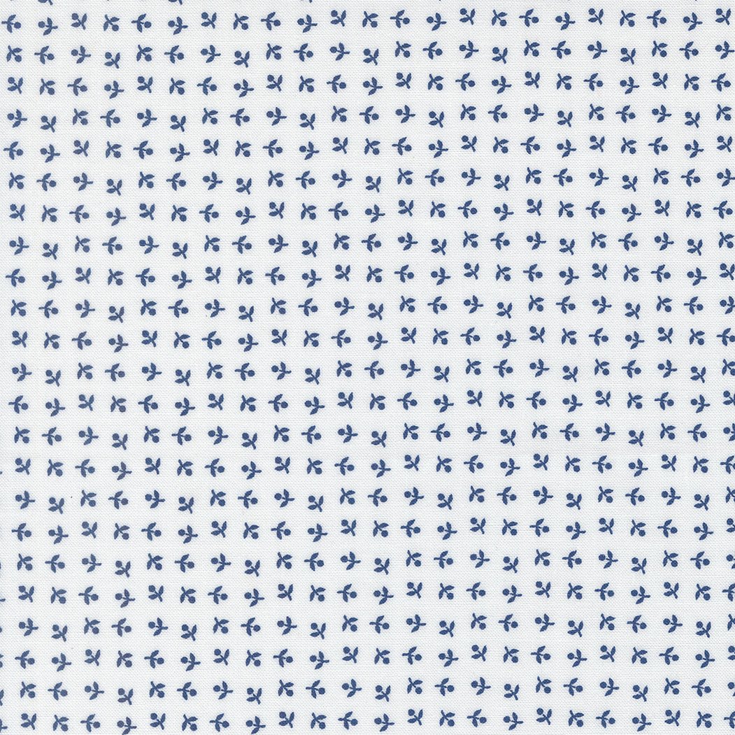 Blueprint Quilt Fabric White Navy 55336 26 by Camille Roskelley for Moda Fabrics - Jammin Threads