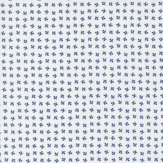 Blueprint Quilt Fabric White Navy 55336 26 by Camille Roskelley for Moda Fabrics - Jammin Threads